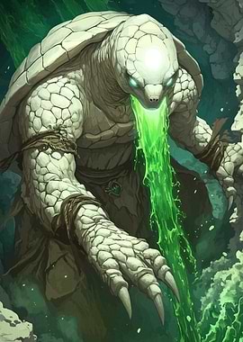 Fantasy Turtle Monster Spewing Liquid