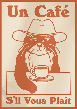 Un Cafe S'il Vous Plait Cat