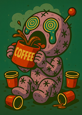 Coffee Overload Cartoon Character