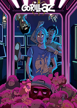 Gorillaz in a claw machine
