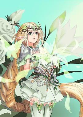 Elf with Flowers Digital Art