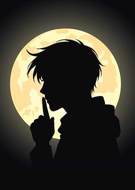 Silhouette Shush Moon