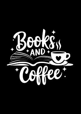 Books and Coffee White Graphic