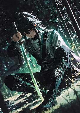 Qiuyuan Swordsman in Bamboo Forest