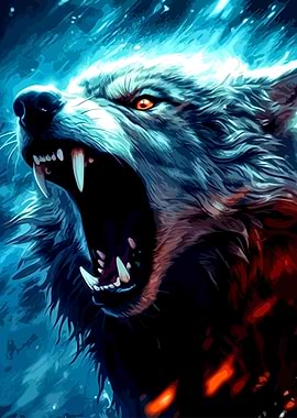 Roaring Wolf Portrait