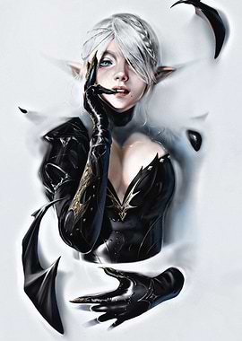 Elegant Elf in Black Attire