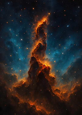 Celestial Pillar in Starry Space