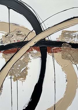 Abstract Circles and Textures Painting