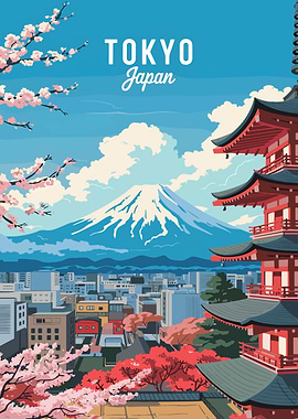 Tokyo Japan Travel Poster