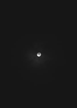 Monochrome Moon in Dark Sky