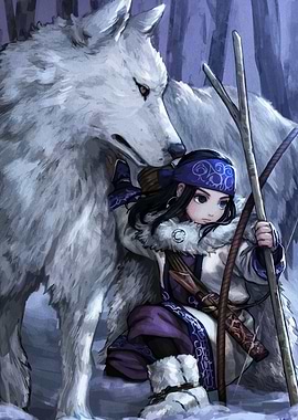 Young Hunter and White Wolf