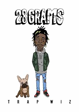 28 Grams Trap Wiz and Dog Cartoon