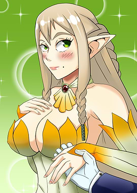 Elf maiden with green eyes