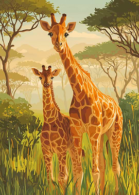 Giraffe Animal Family