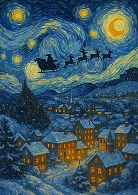 Starry Night Santa Claus