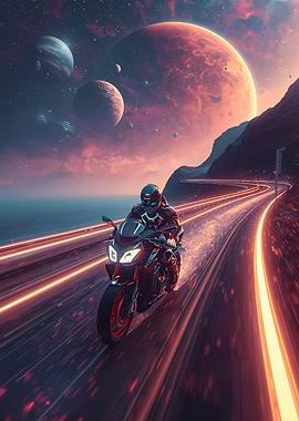 Motorcycle Ride in Space