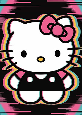 Hello Kitty Glitch Art