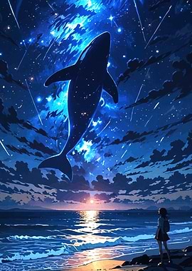 Whale Night Sky