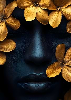 Golden Flowers and Dark Face