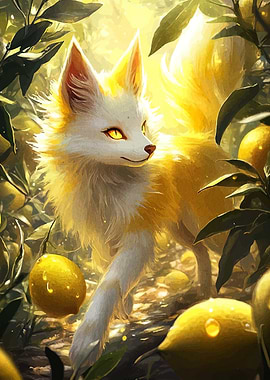Lemon Fox in Orchard