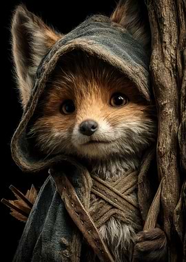 Anthropomorphic Fox in Hooded Cloak