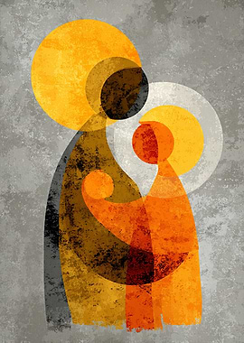 Abstract Mother and Child Art