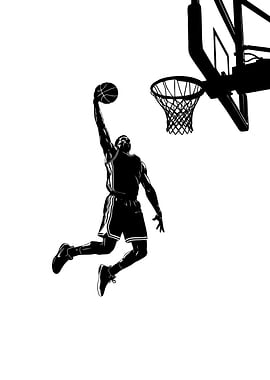 Basketball Player Dunking Silhouette