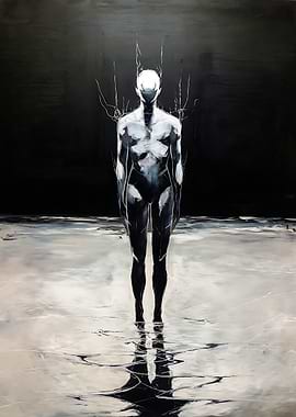 Shadows and Light Futuristic Silhouette Digital Abstract Art