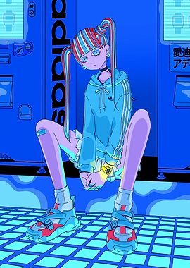 Anime Girl with Adidas Vending Machine