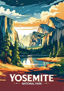 Yosemite National Park Landscape Poster