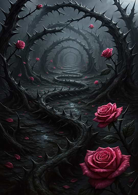 Thorned Path with Roses