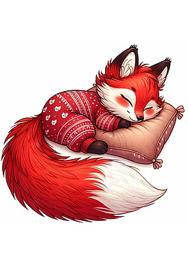 Sleeping Fox in Pajamas
