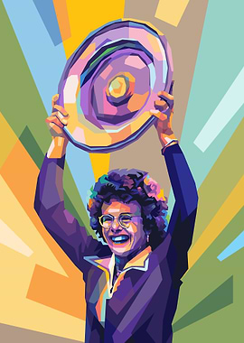 Billie Jean King in Pop art Illustration