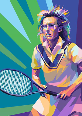 Martina Navrátilová in Pop Art Illustration