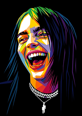Billie Eilish Colorful Pop Art Portrait