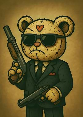 Gangster Teddy Bear with Guns