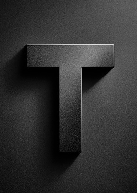 Matte Black Letter T
