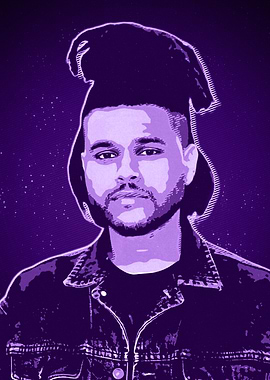 The Weeknd Purple Portrait