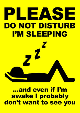 Funny Warning Sign Poster – “Don’t Disturb” Humorous Wall Art for Home & Office