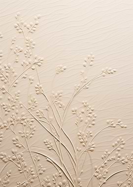 Beige Floral Embossed Pattern