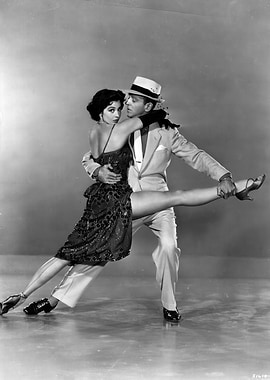 Dancing Duo in Black and White