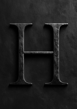 Matte Black Letter H