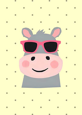 Cool Hippo with Sunglasses Illustration