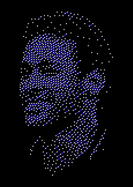 Abstract Portrait with Dots and Lines