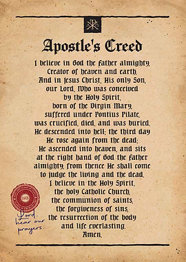 The Apostle's Creed Prayer on Parchment
