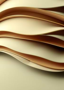 Abstract Beige and Brown Paper Waves