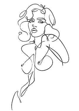 Minimalist Woman Line Art