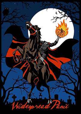 Headless Horseman with Flaming Pumpkin