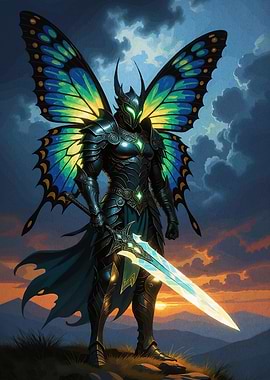 Butterfly Knight Glowing Sword
