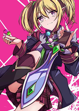 Anime Girl with Candy and Sword